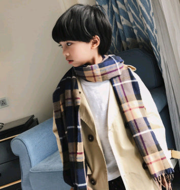 Boy, girl, scarf, bib, baby, cashmere, plaid scarf
